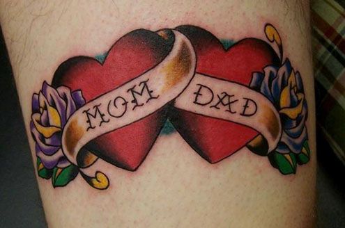 Mom Text Tattoo in a bottle Image Credit 14601766 N07 Dad Text Tattoo on a