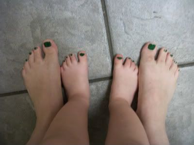 Bug and I paint our toenails
