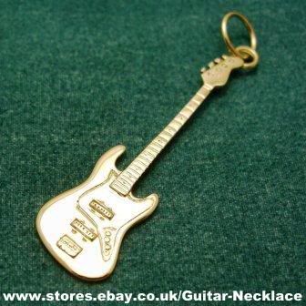 guitar necklace
 on guitar necklace large gold fender jazz bass mini guitar necklace