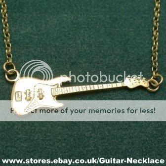   Bass guitar necklace Miniature Gold Fender Jazz Bass guitar